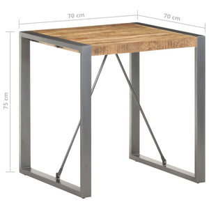 vidaXL Dining Table 27.6"x27.6"x29.5" Solid Rough Mango Wood-3