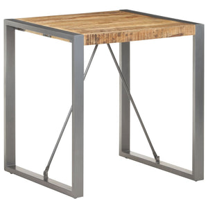 vidaXL Dining Table 27.6"x27.6"x29.5" Solid Rough Mango Wood-4
