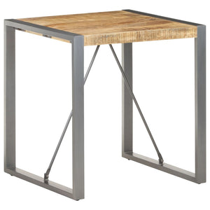 vidaXL Dining Table 27.6"x27.6"x29.5" Solid Rough Mango Wood-5