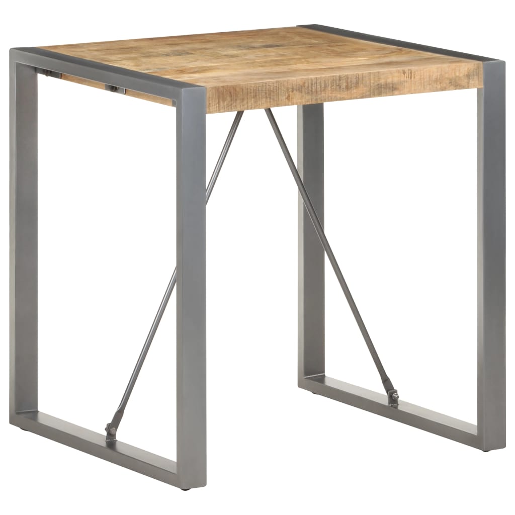 vidaXL Dining Table 27.6"x27.6"x29.5" Solid Rough Mango Wood-6