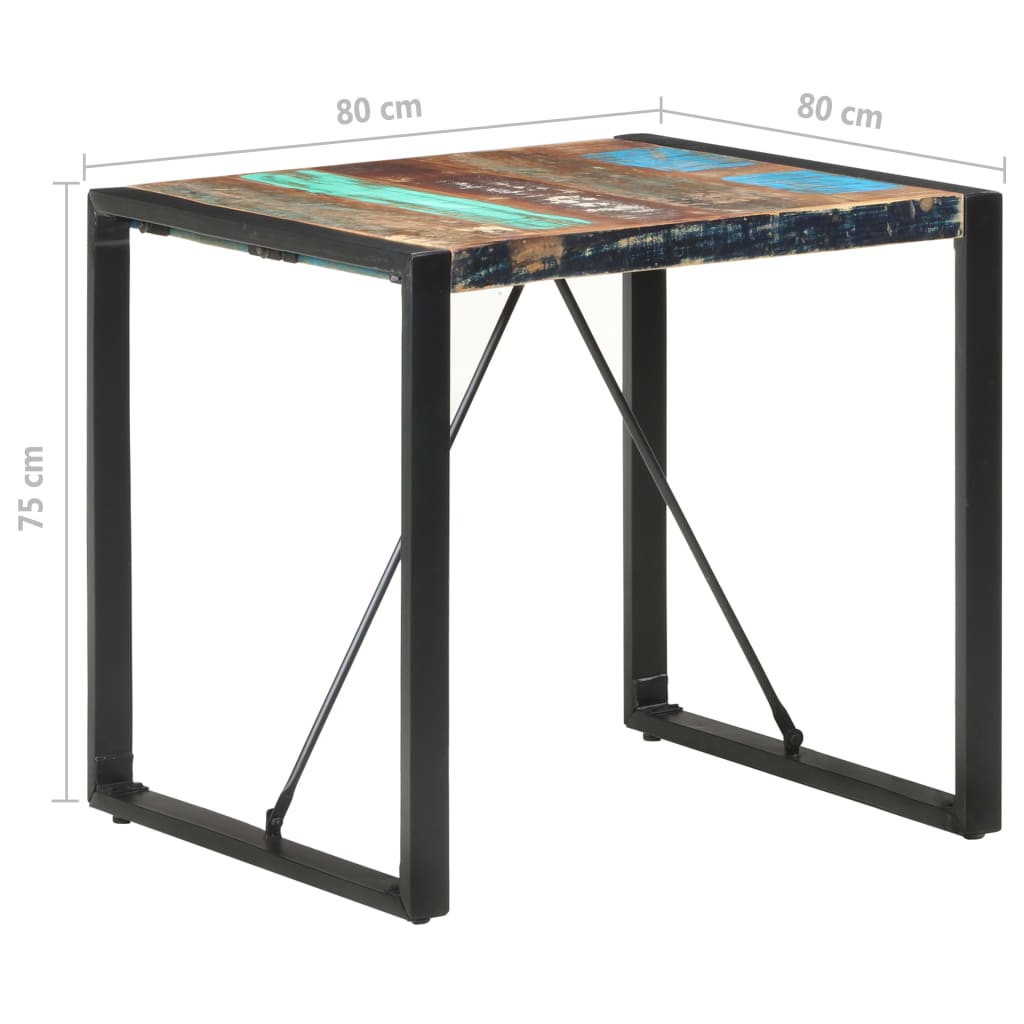 vidaXL Dining Table 31.5"x31.5"x29.5" Solid Reclaimed Wood-3