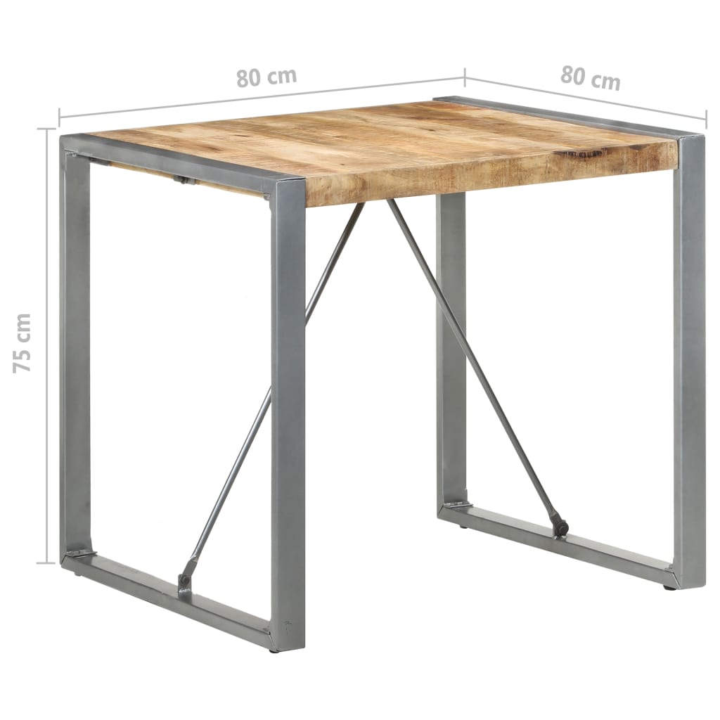 vidaXL Dining Table 31.5"x31.5"x29.5" Rough Mango Wood-3