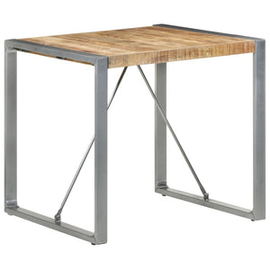 vidaXL Dining Table 31.5"x31.5"x29.5" Rough Mango Wood-5