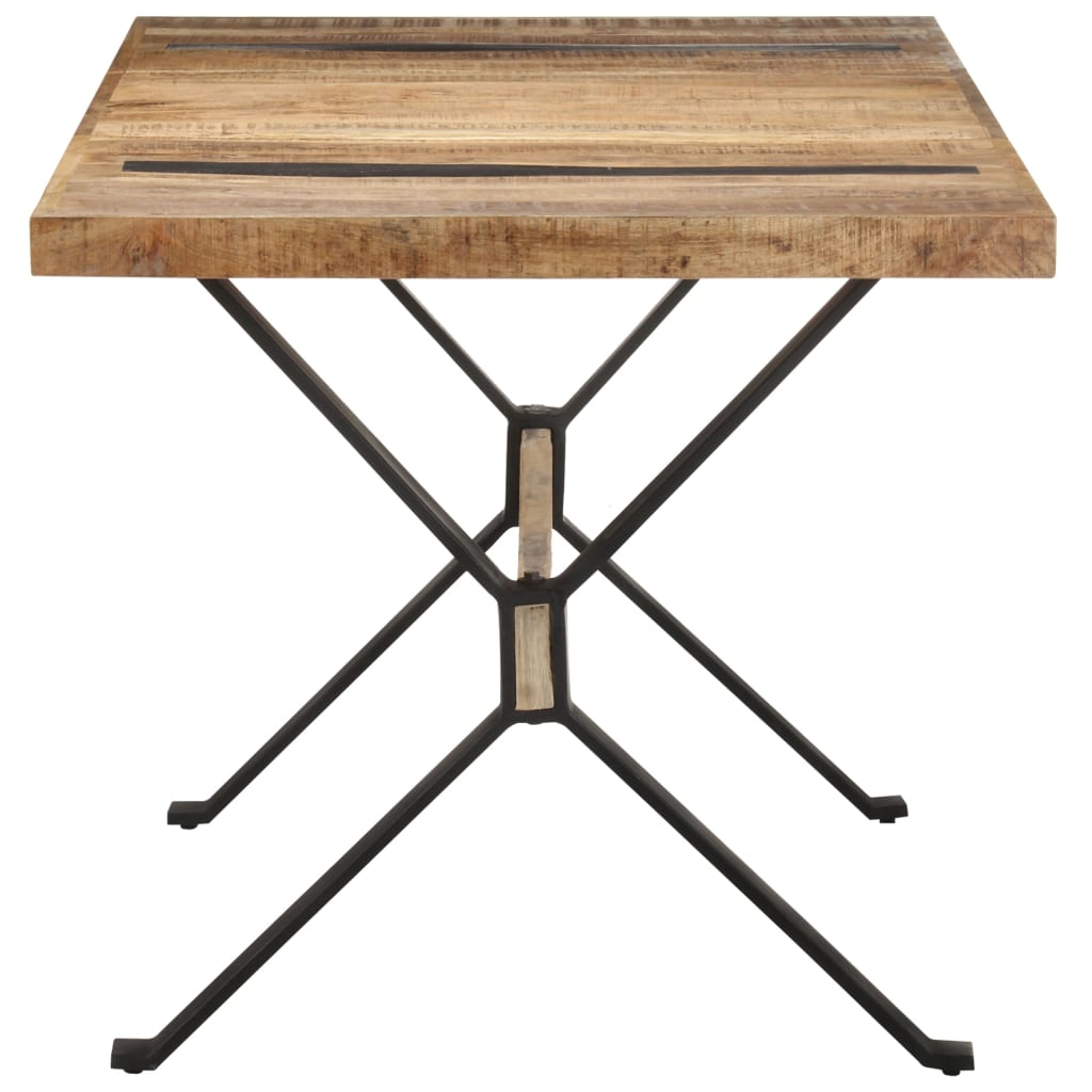 vidaXL Dining Table 63"x31.5"x29.9" Rough Mango Wood-2