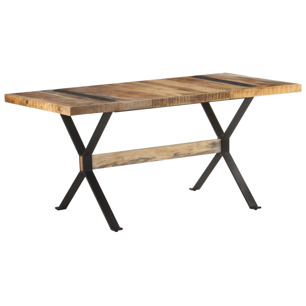 vidaXL Dining Table 63"x31.5"x29.9" Rough Mango Wood-6