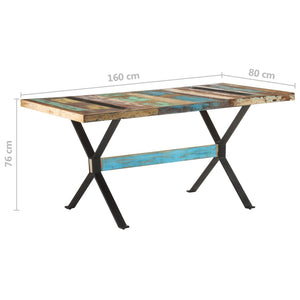 vidaXL Dining Table 63"x31.5"x29.9" Solid Reclaimed Wood-5