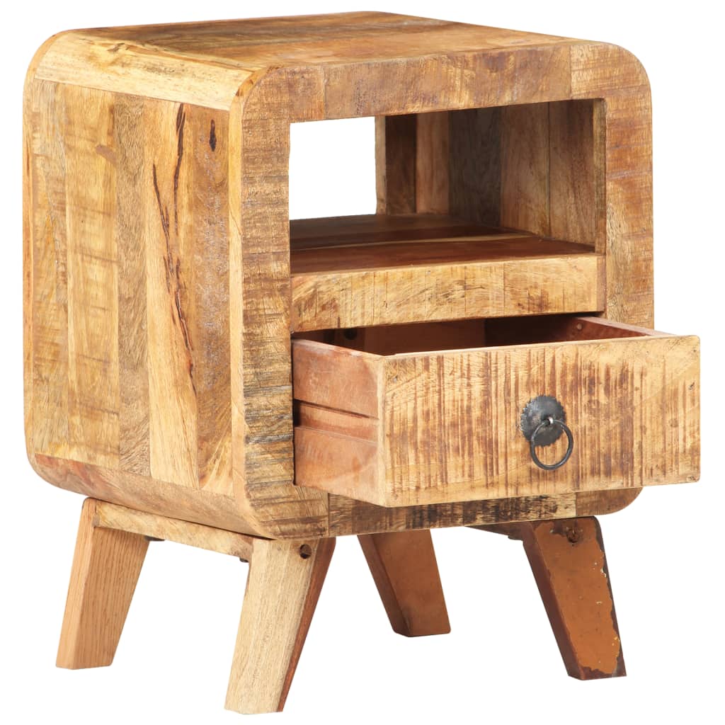 vidaXL Bedside Cabinet 11.8"x11.8"x16.1" Rough Mango Wood-1