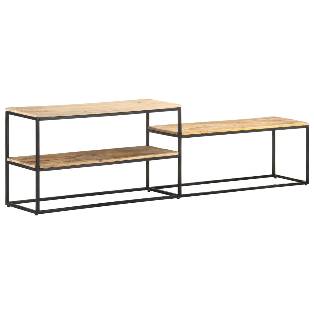 vidaXL TV Stand 70.9"x11.8"x19.7" Rough Mango Wood-3