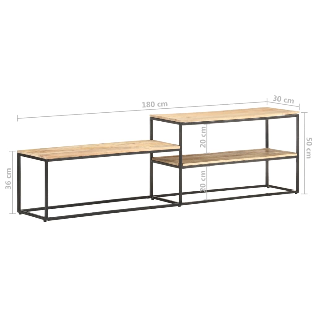 vidaXL TV Stand 70.9"x11.8"x19.7" Rough Mango Wood-0