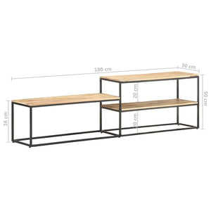 vidaXL TV Stand 70.9"x11.8"x19.7" Rough Mango Wood-0