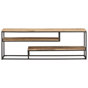 vidaXL TV Stand 51.2"x11.8"x17.7" Rough Mango Wood-1