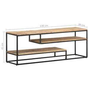 vidaXL TV Stand 51.2"x11.8"x17.7" Rough Mango Wood-0