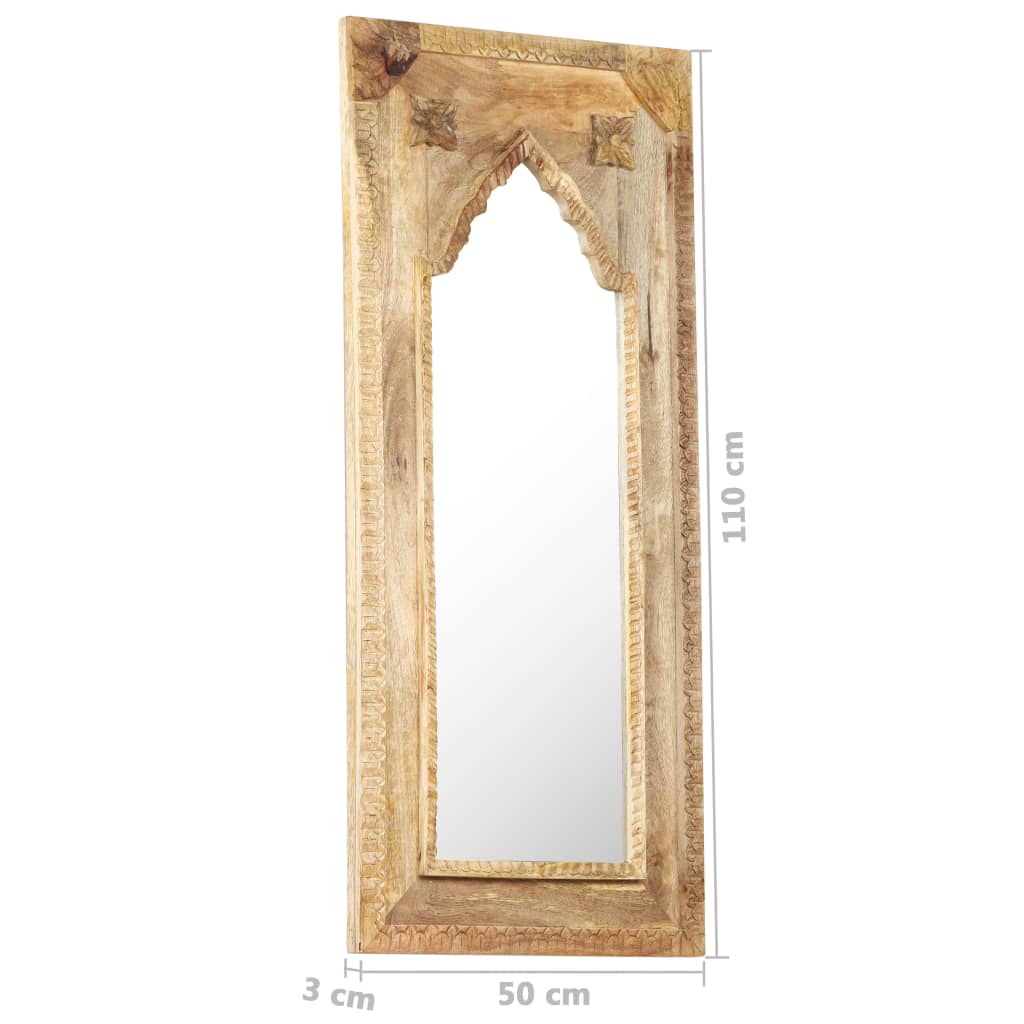 vidaXL Mirror 19.7"x1.2"x43.3" Solid Mango Wood-5