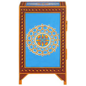 vidaXL Hand Painted Bedside Cabinet 15.7"x11.8"x19.7" Solid Mango Wood-6