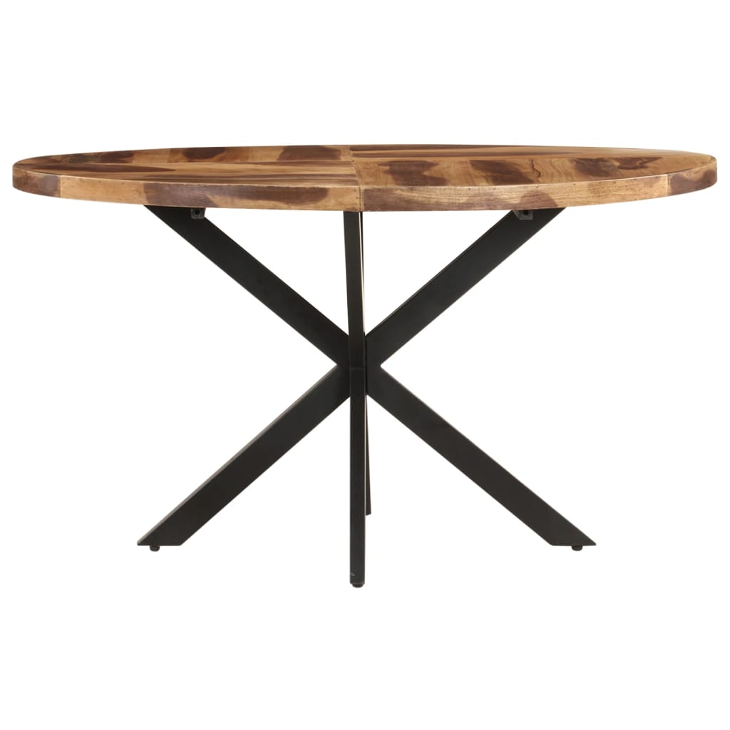 vidaXL Dining Table 55.1"x31.5"x29.5" Solid Acacia Wood with Sheesham Finish-0
