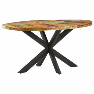 vidaXL Dining Table 63"x35.4"x29.5" Solid Reclaimed Wood-4