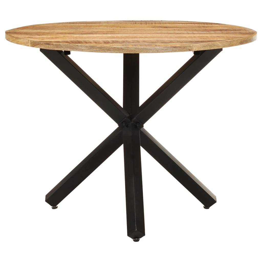 vidaXL Dining Table Round 39.4"x39.4"x29.5" Rough Mango Wood-1
