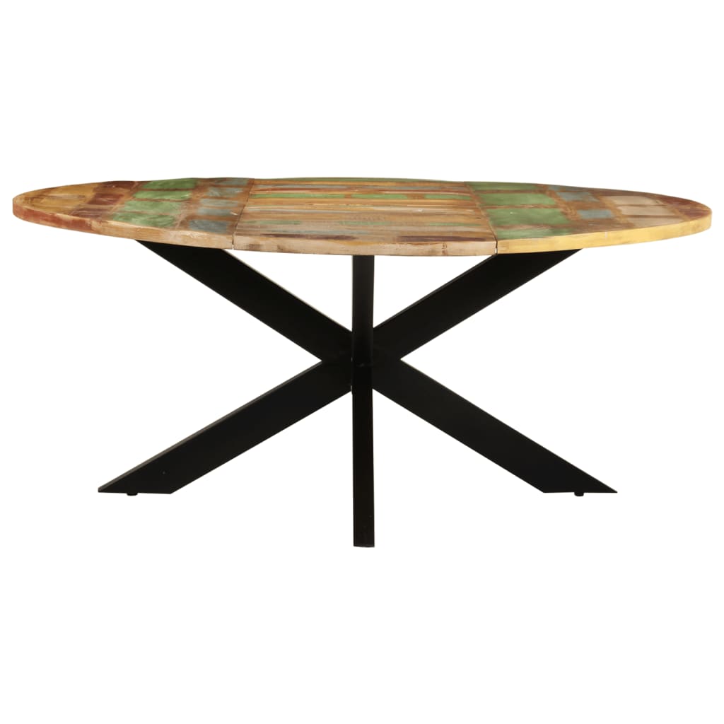 vidaXL Dining Table Round 68.9"x29.5" Solid Reclaimed Wood-0