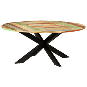 vidaXL Dining Table Round 68.9"x29.5" Solid Reclaimed Wood-6