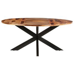 vidaXL Dining Table Round 68.9"x29.5" Acacia Wood with Honey Finish-0