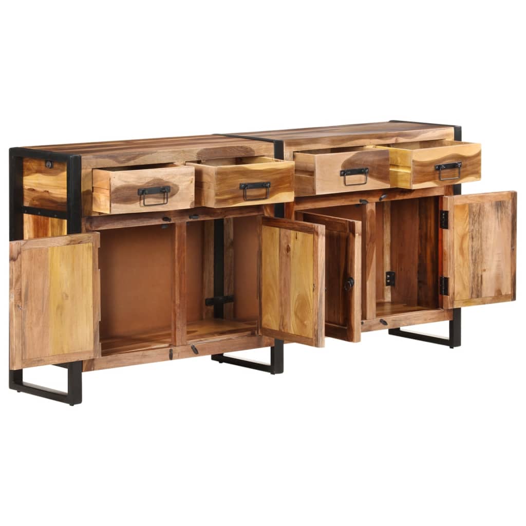 vidaXL Sideboard 67.7"x13.8"x31.5" Solid Acacia Wood with Honey Finish-0