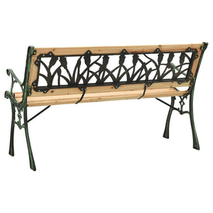 vidaXL Patio Bench 48" Cast Iron and Solid Firwood-2