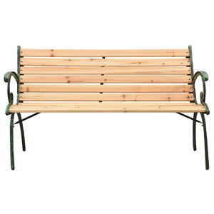 vidaXL Patio Bench 48.4" Cast Iron and Solid Firwood-1