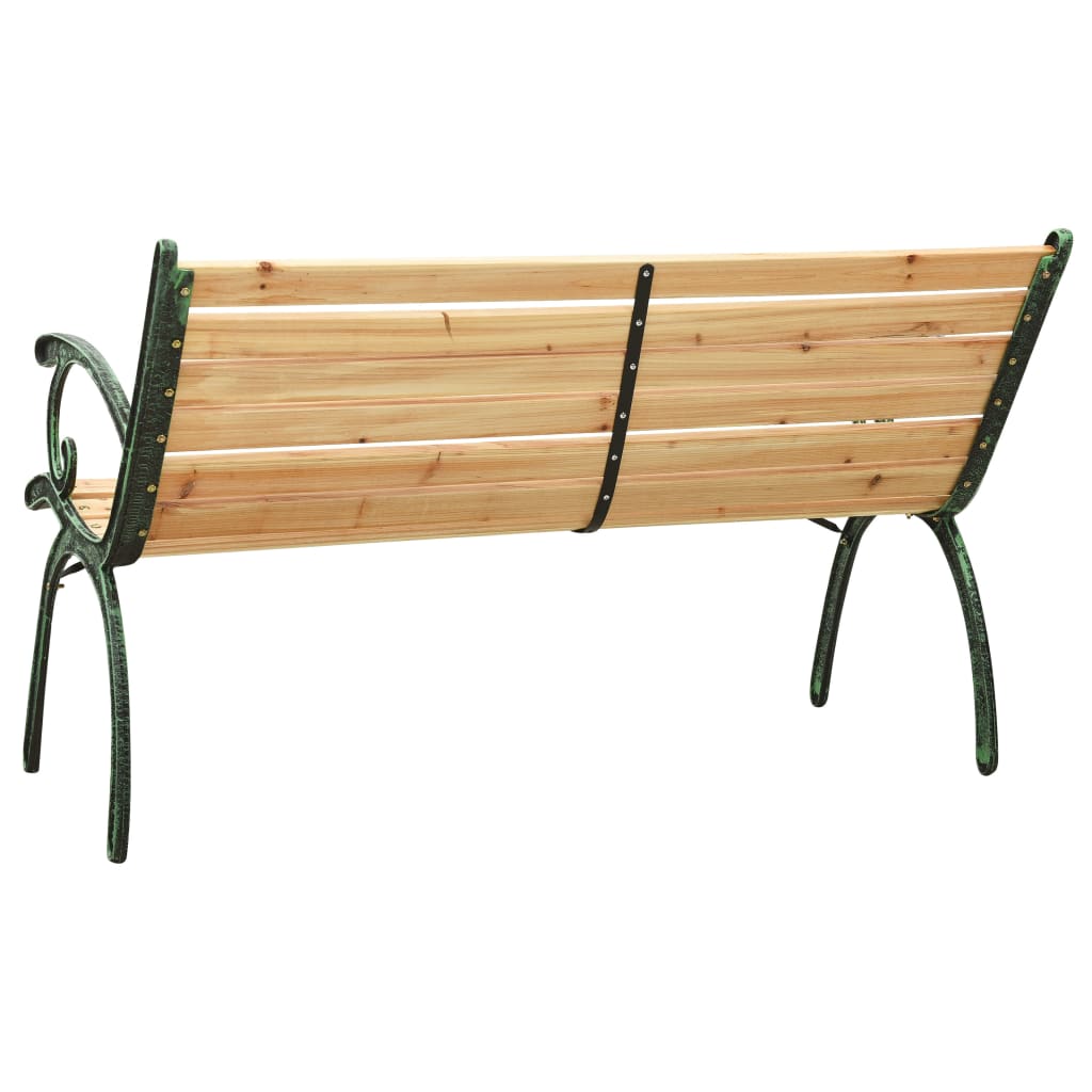 vidaXL Patio Bench 48.4" Cast Iron and Solid Firwood-3