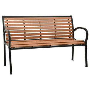 vidaXL Outdoor Patio Bench Garden Park Bench for Backyard Deck Steel and WPC-0