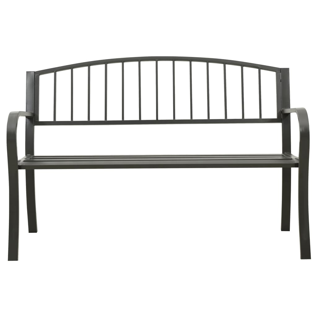 vidaXL Outdoor Patio Bench Garden Park Steel Bench for Outdoor Backyard Steel-2