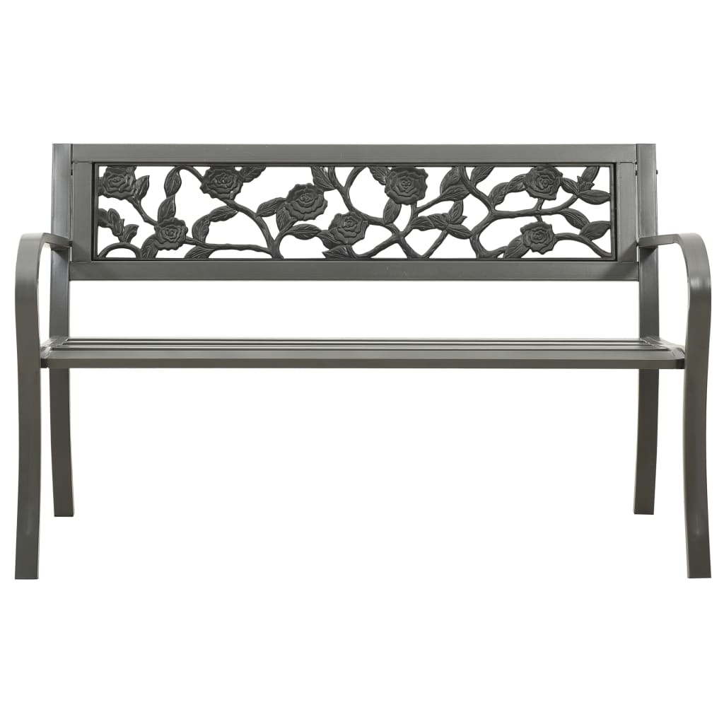 vidaXL Patio Bench 49.2" Steel Gray-0