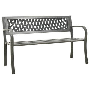 vidaXL Patio Bench 49.2" Steel Gray-5