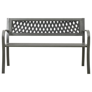 vidaXL Patio Bench 49.2" Steel Gray-0