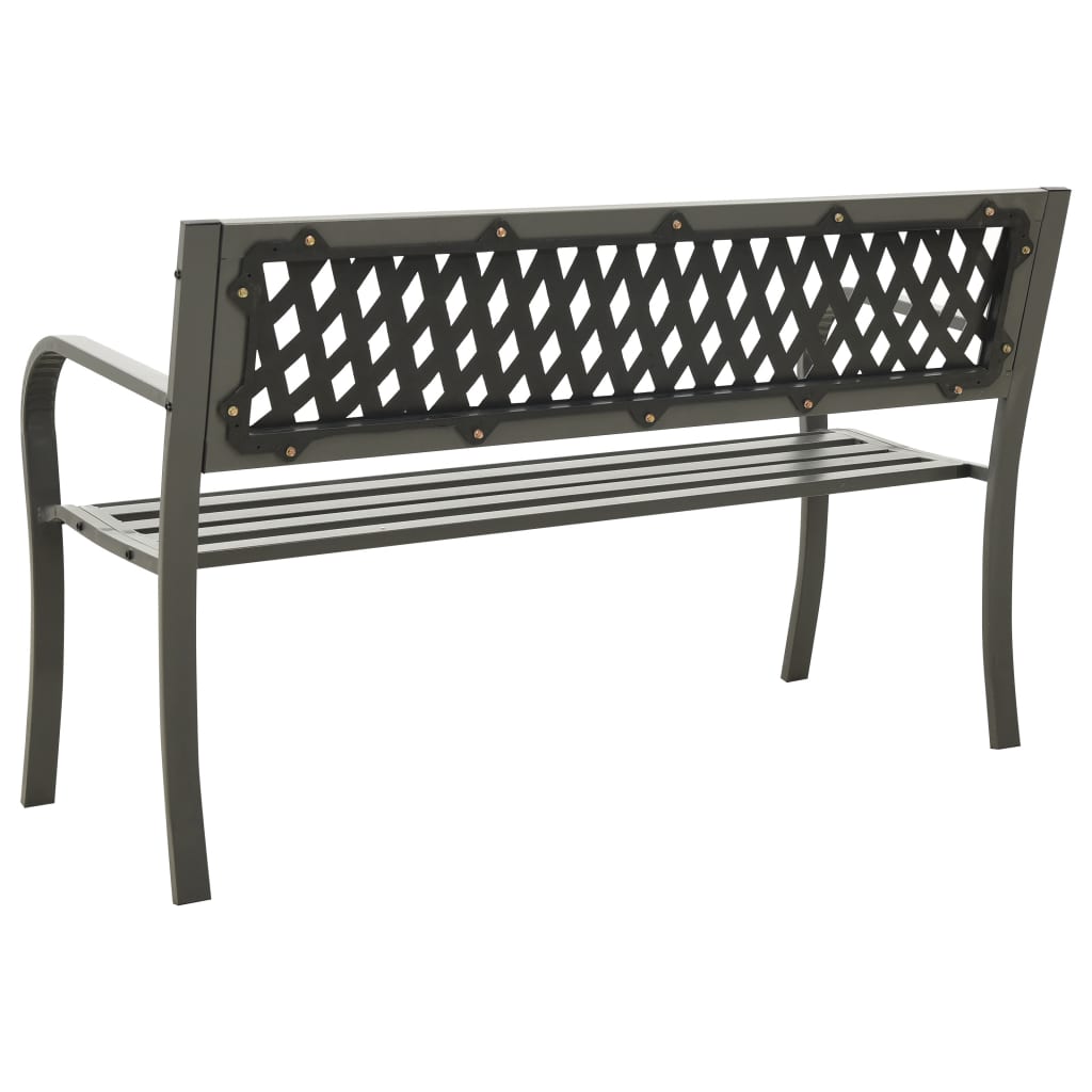 vidaXL Patio Bench 49.2" Steel Gray-2