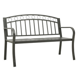 vidaXL Patio Bench with a Table 49.2" Steel Gray-1