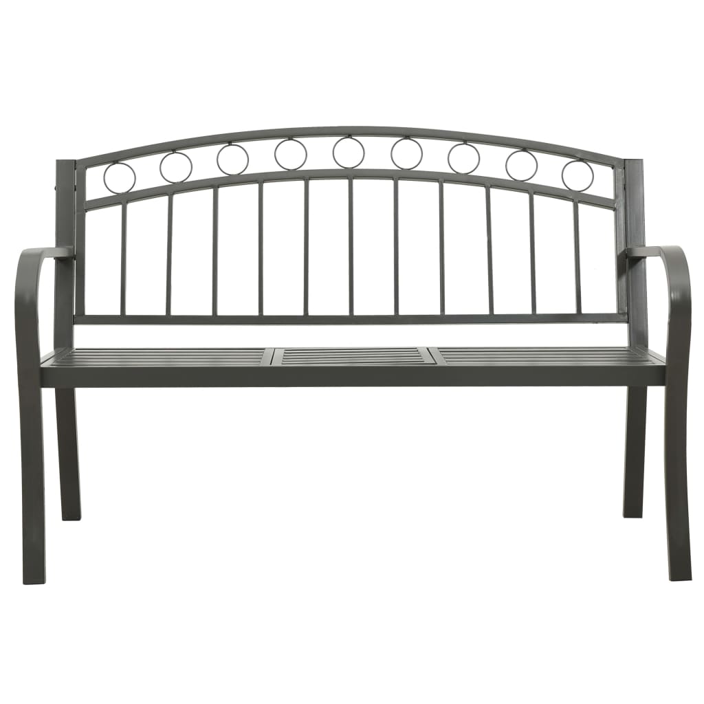 vidaXL Patio Bench with a Table 49.2" Steel Gray-2