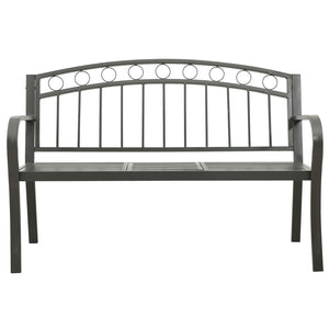 vidaXL Patio Bench with a Table 49.2" Steel Gray-2