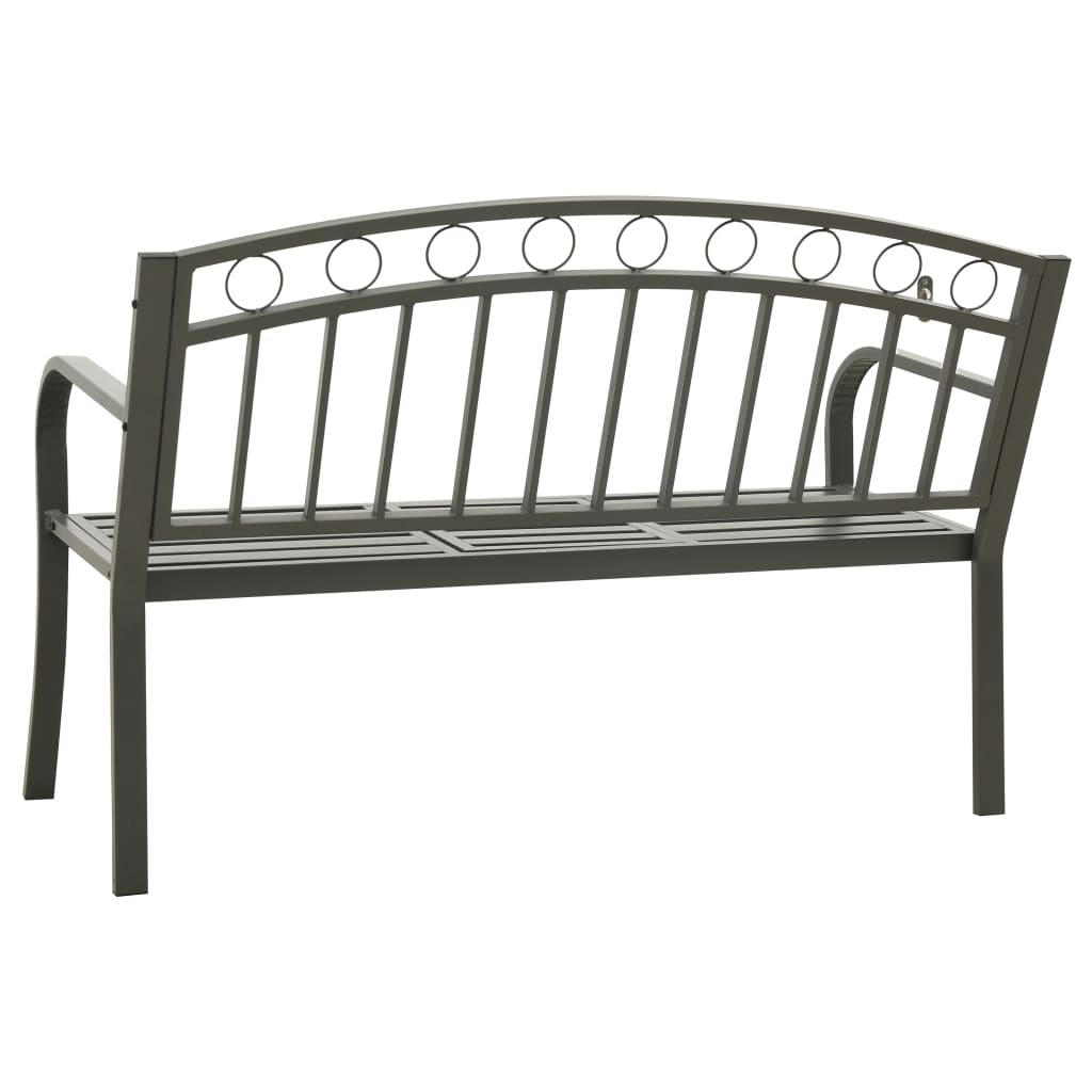 vidaXL Patio Bench with a Table 49.2" Steel Gray-4