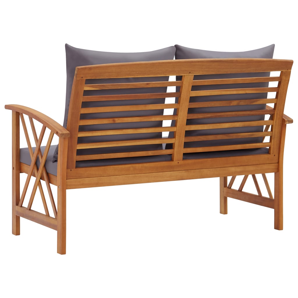 vidaXL Outdoor Patio Bench Wooden Garden Bench with Armrests Solid Wood Acacia-13