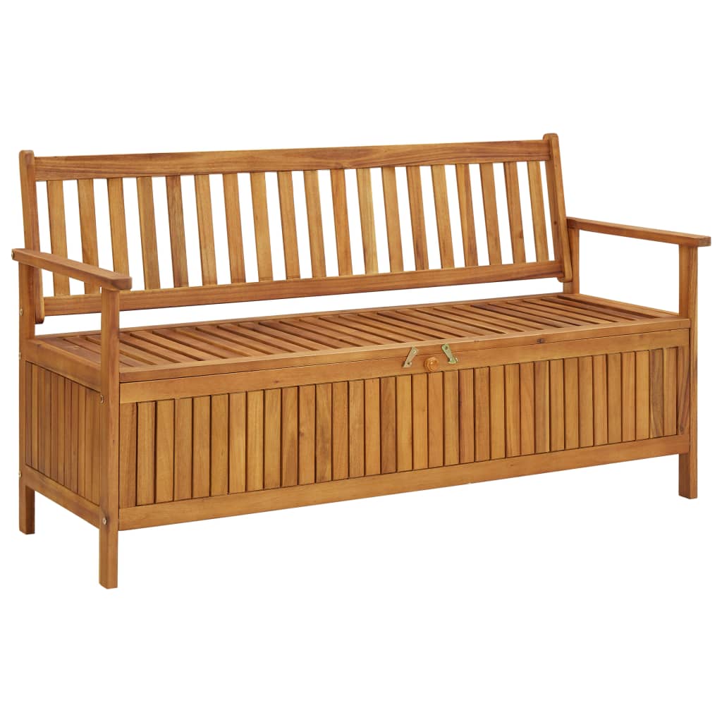 vidaXL Patio Storage Bench 58.3" Solid Acacia Wood-0