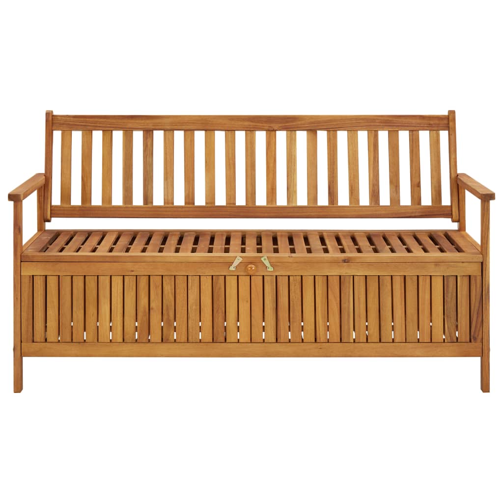 vidaXL Patio Storage Bench 58.3" Solid Acacia Wood-7