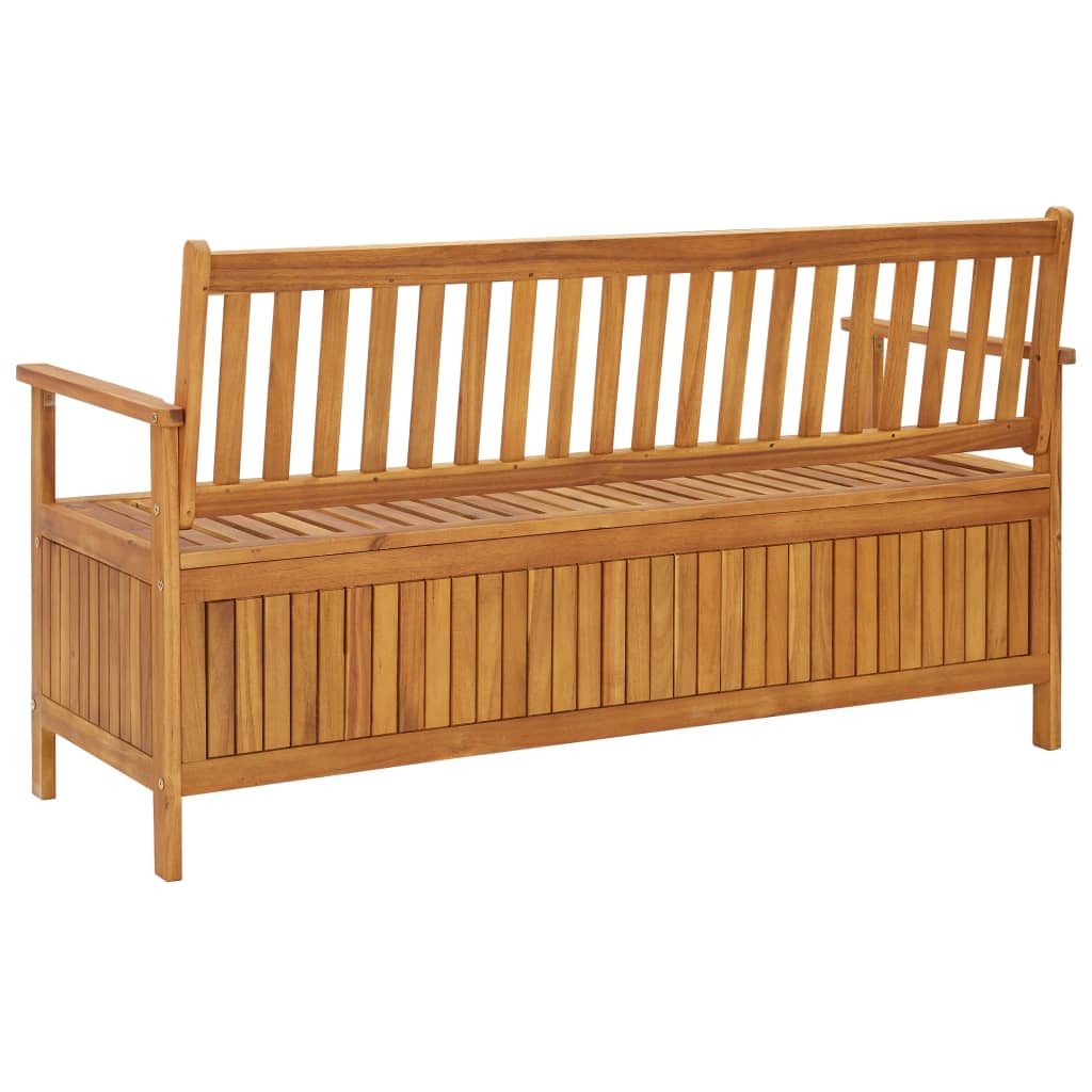 vidaXL Patio Storage Bench 58.3" Solid Acacia Wood-2