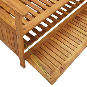 vidaXL Patio Storage Bench 58.3" Solid Acacia Wood-5