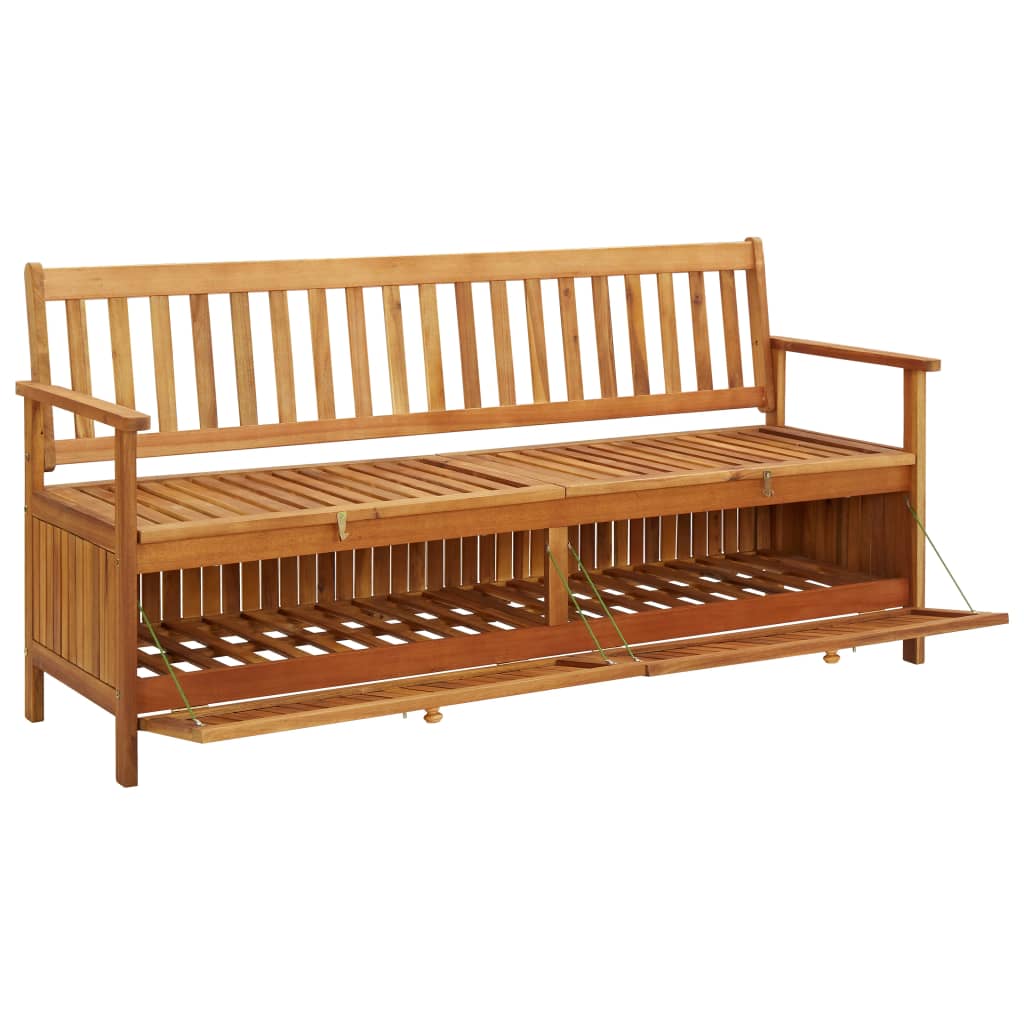 vidaXL Patio Storage Bench 66.9" Solid Acacia Wood-3