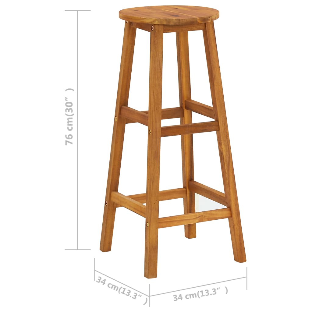 vidaXL Bar Stool Bar Seat Counter Height Stool for Pub Kitchen Solid Wood-10