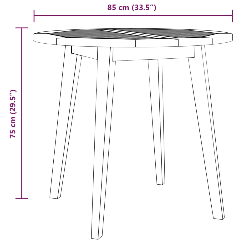 vidaXL Patio Table Outdoor Dining Table for Backyard Lawn Solid Wood Acacia-1