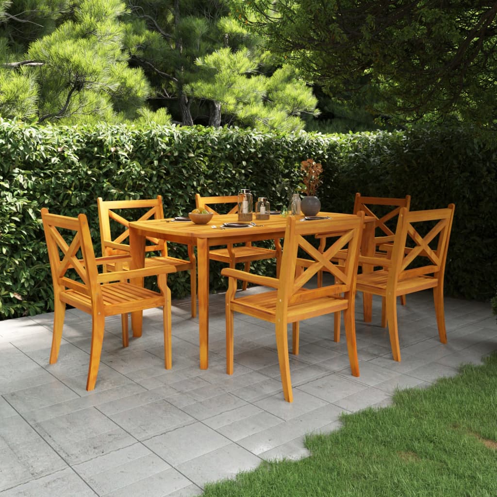 vidaXL Patio Table Patio Furniture Rectangular Garden Table Solid Wood Acacia-4