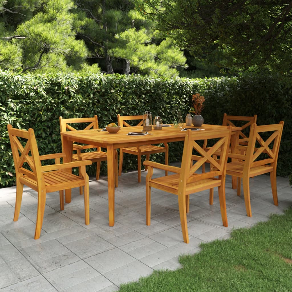 vidaXL Patio Table Patio Furniture Rectangular Garden Table Solid Wood Acacia-10