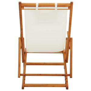 vidaXL Beach Sling Patio Chair Folding Deck Chair Fabric and Wooden Frame-52