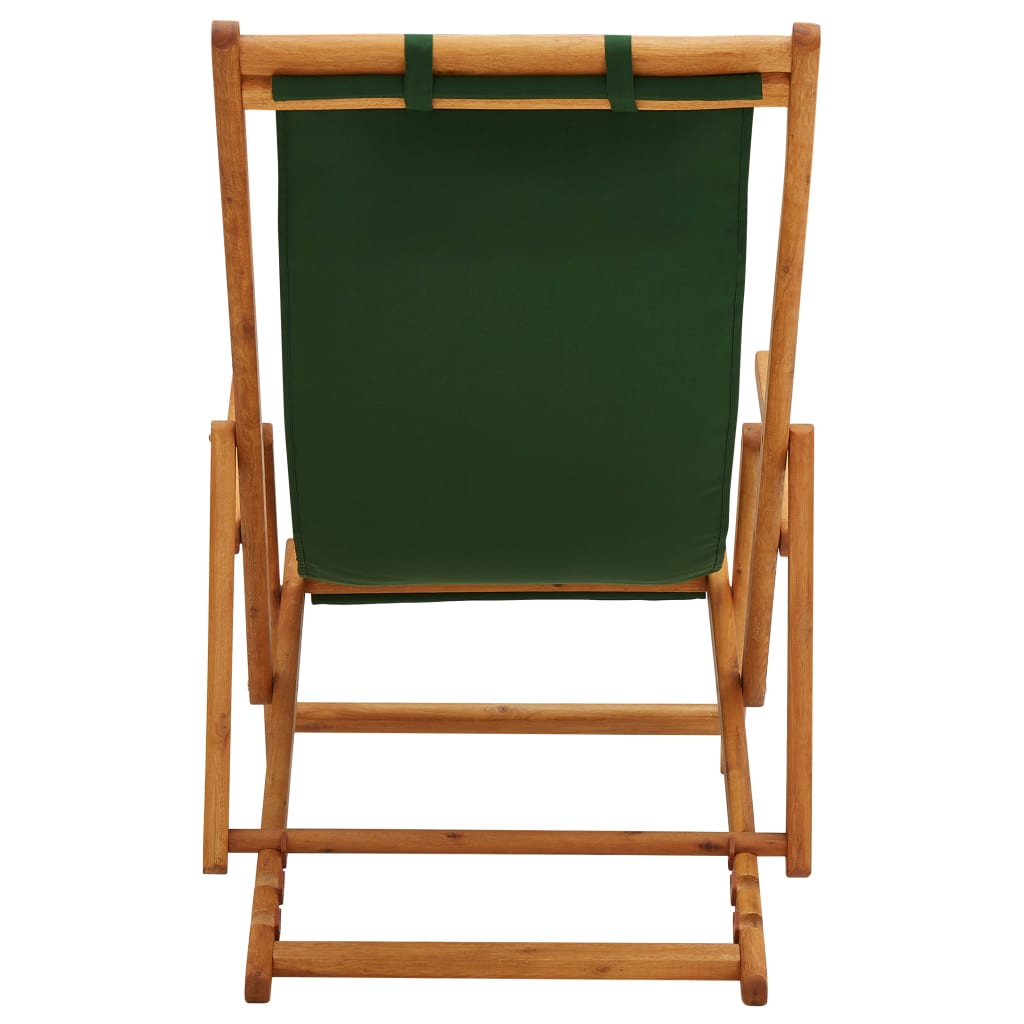 vidaXL Beach Sling Patio Chair Folding Deck Chair Fabric and Wooden Frame-54